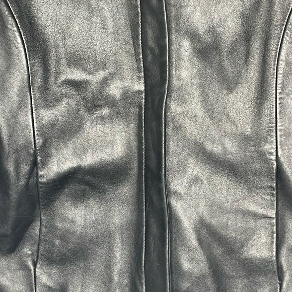Preston & York jacket leather women’s sz medium vintage Classic Black - Picture 4 of 7